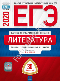 Литература ЕГЭ-2020: типовые экзаменационные варианты: 30 вариантов. Зинин